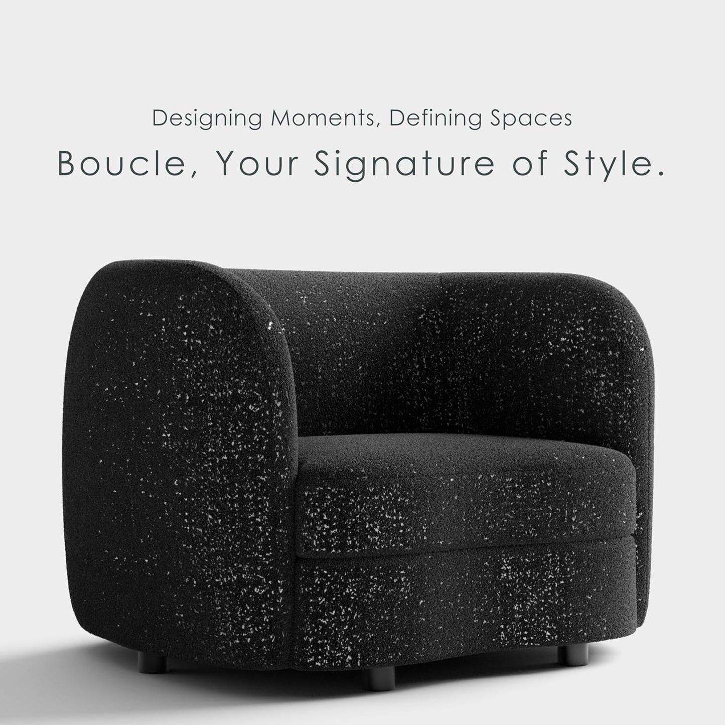 FOA Versoix Boucle Upholstered Kidney-Style Seat Accent Chair - (3 Colors)