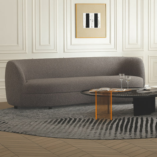 Versoix Contemporary Sofa in Charcoal Gray Boucle