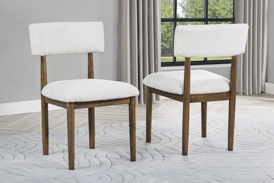 Viera Modern Bouclé Dining Chair – Light Oak (Set of 2)