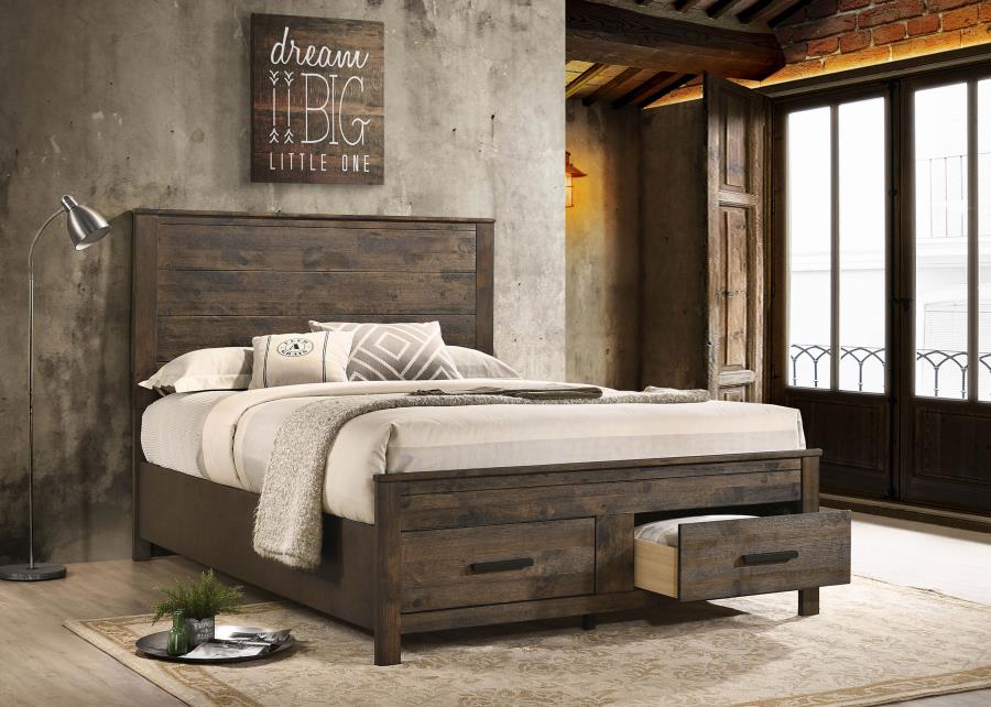 Woodmont Solid Wood Queen Storage Bed - Finally Home Furnishings LLC