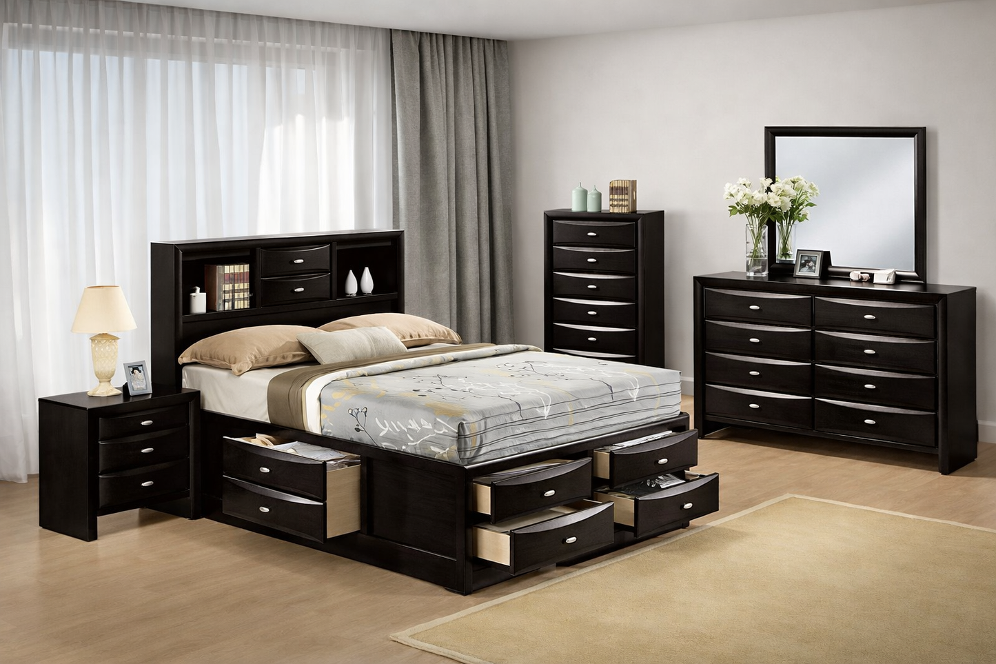 Zosimo Transitional Bedroom Chest - Black - Finally Home Furnishings LLC