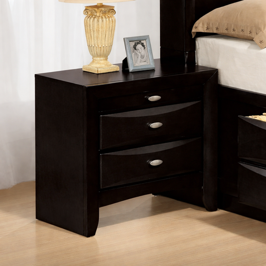 Zosimo Transitional Nightstand – Black - Finally Home Furnishings LLC