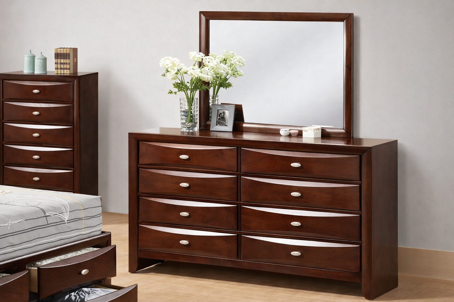 Zosimo Transitional Dresser – Cherry - Finally Home Furnishings LLC