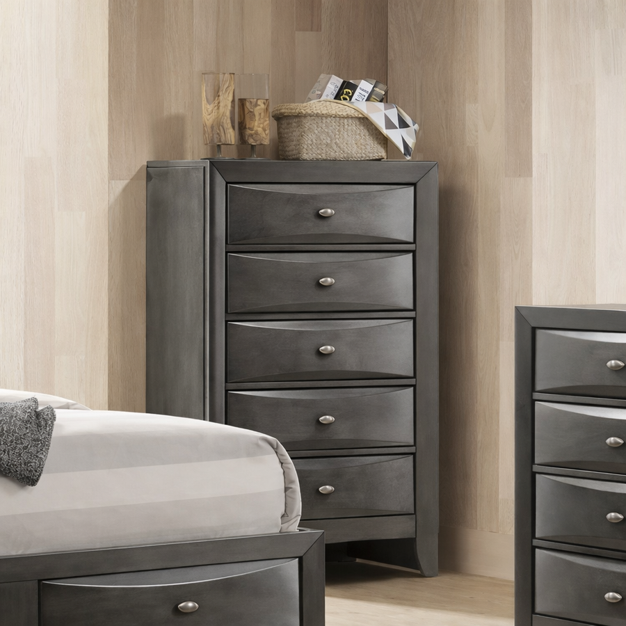 Zosimo Transitional Bedroom Chest - Gray - Finally Home Furnishings LLC