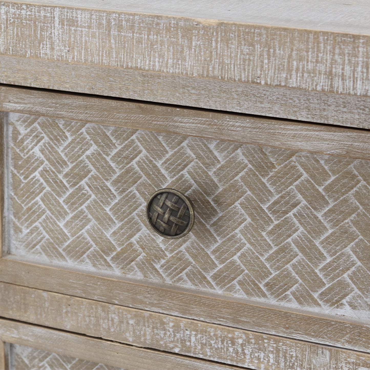 Weathered Wooden Chest 5-Drawer Floor Cabinet
