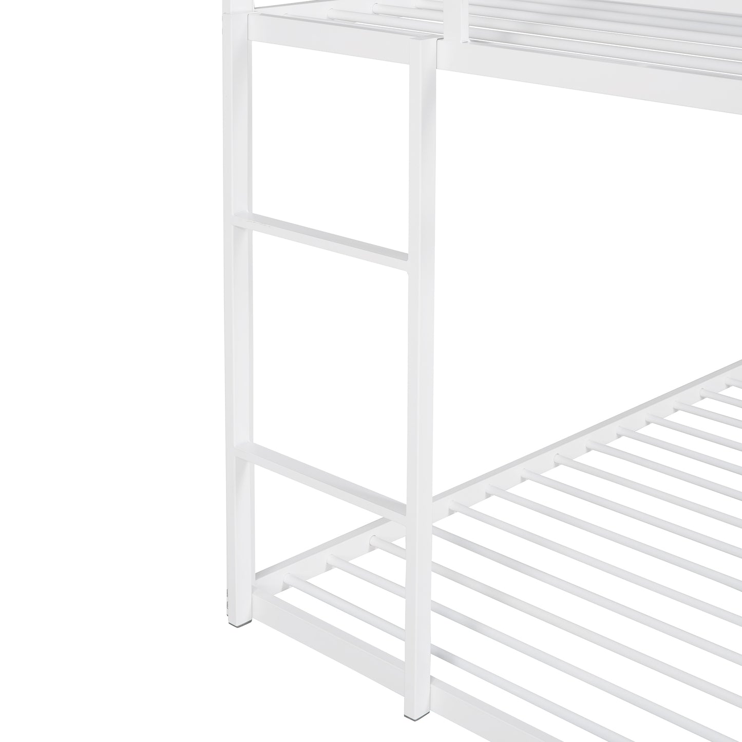 Homey Life Twin over Twin White Metal Bunk Bed