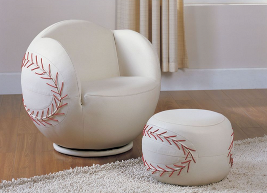 Baseball All Star Swivel Chair & Ottoman