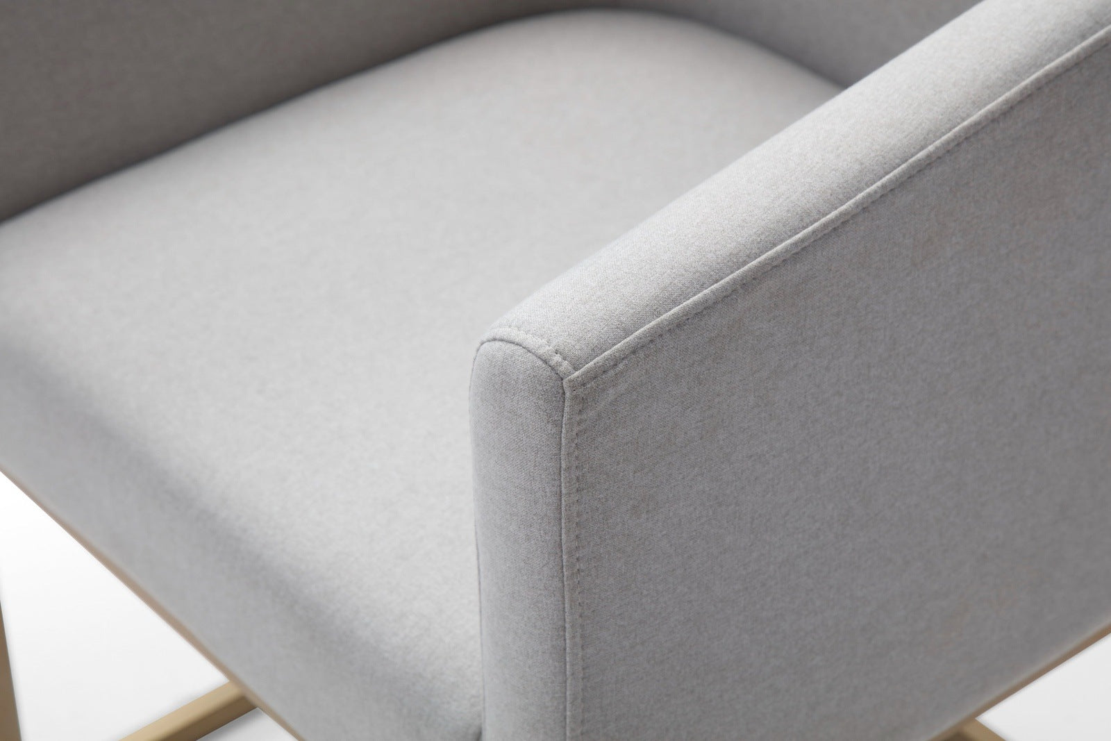 Modrest Yukon Modern Light Grey Fabric & Antique Brass Dining Chair