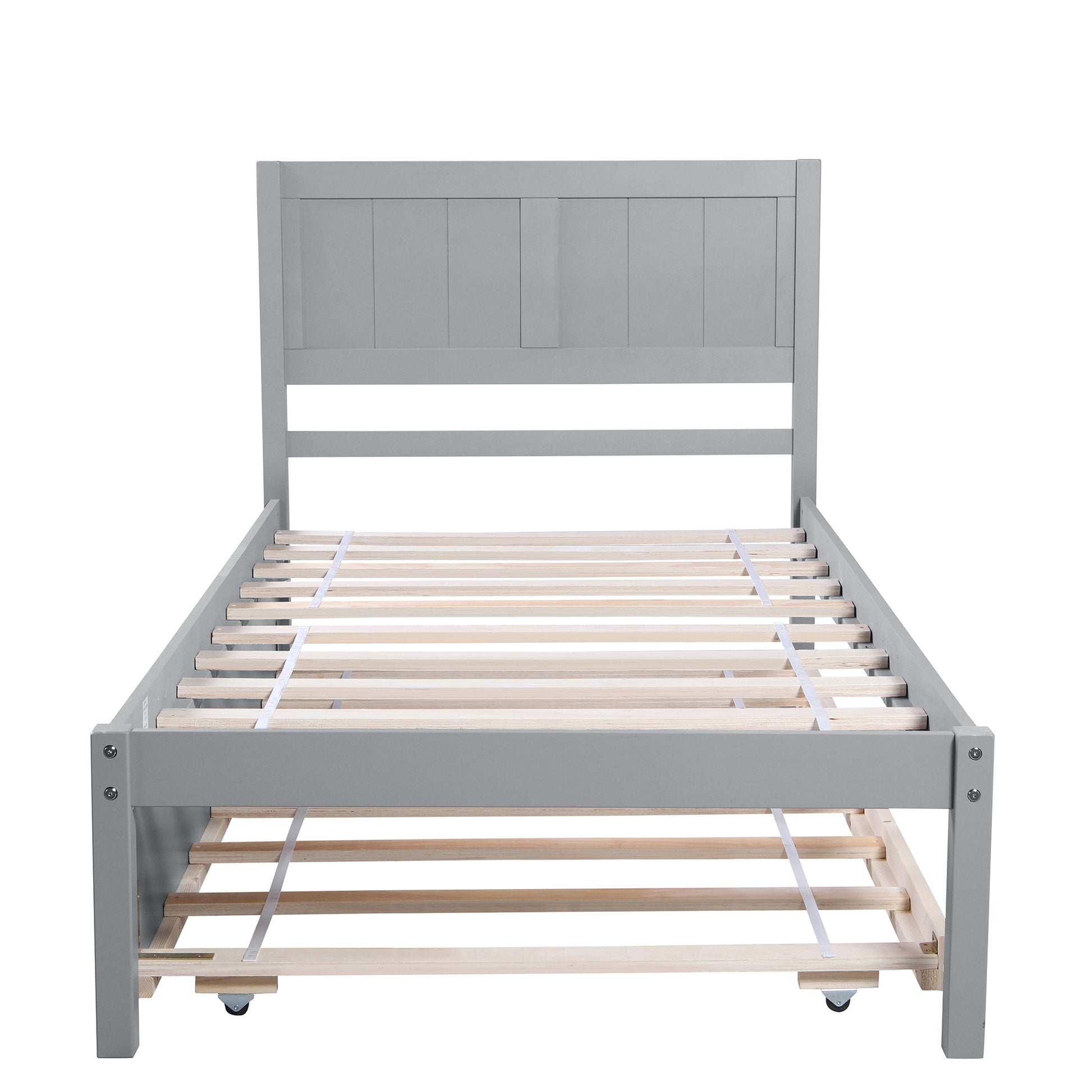 Twin size Platform Bed Wood Platform Bed with Trundle