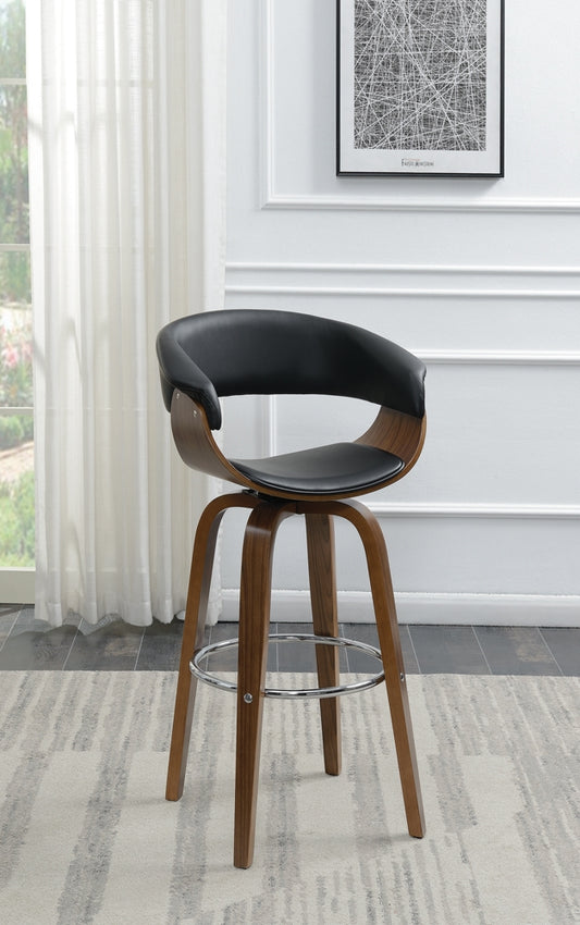 Bonnie Mid Century Modern Black & Walnut Bar Stool