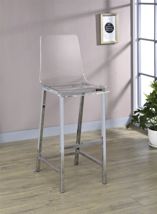 Xavier Modern Clear Acrylic Bar Stool Set of 2