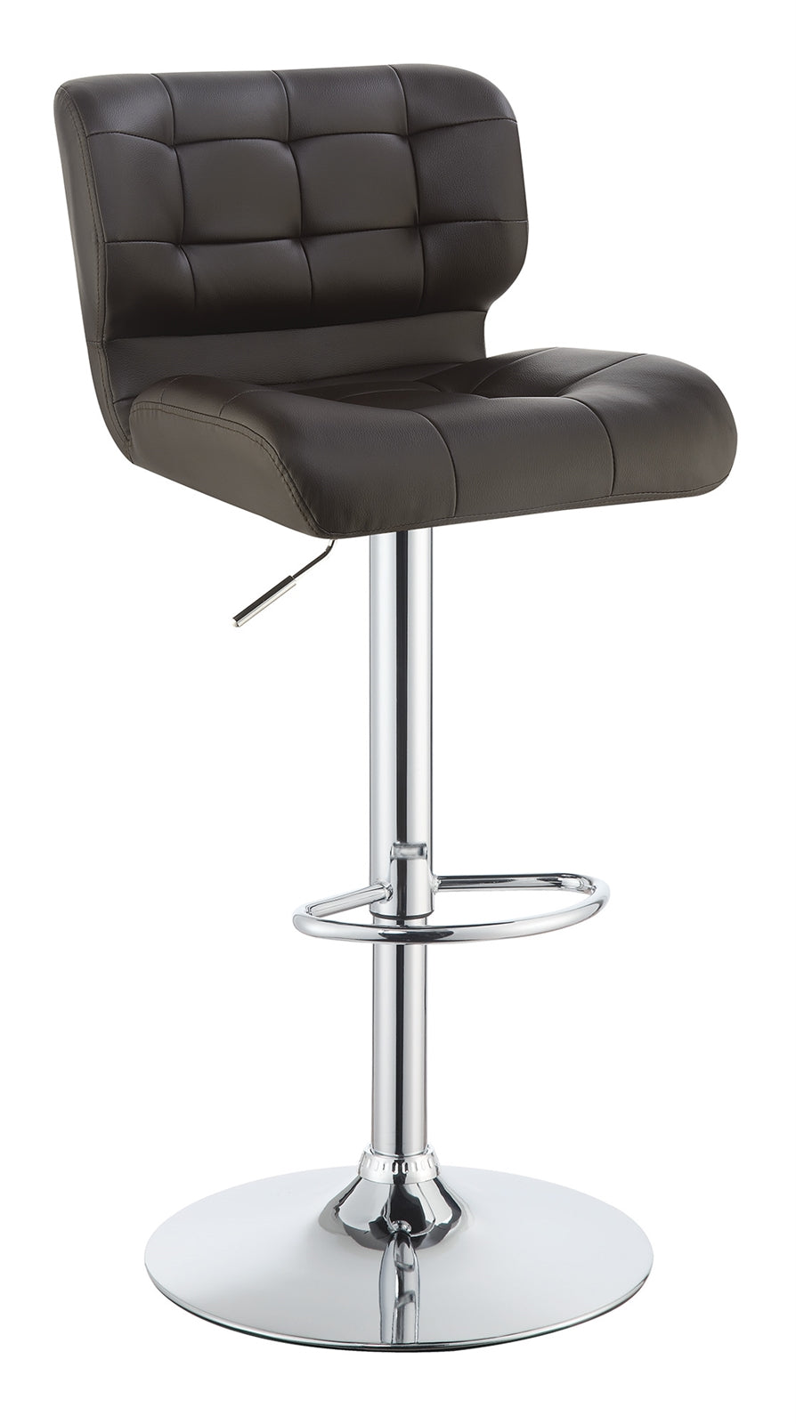 Upholstered Adjustable Bar Stools Chrome And Brown Set Of 2