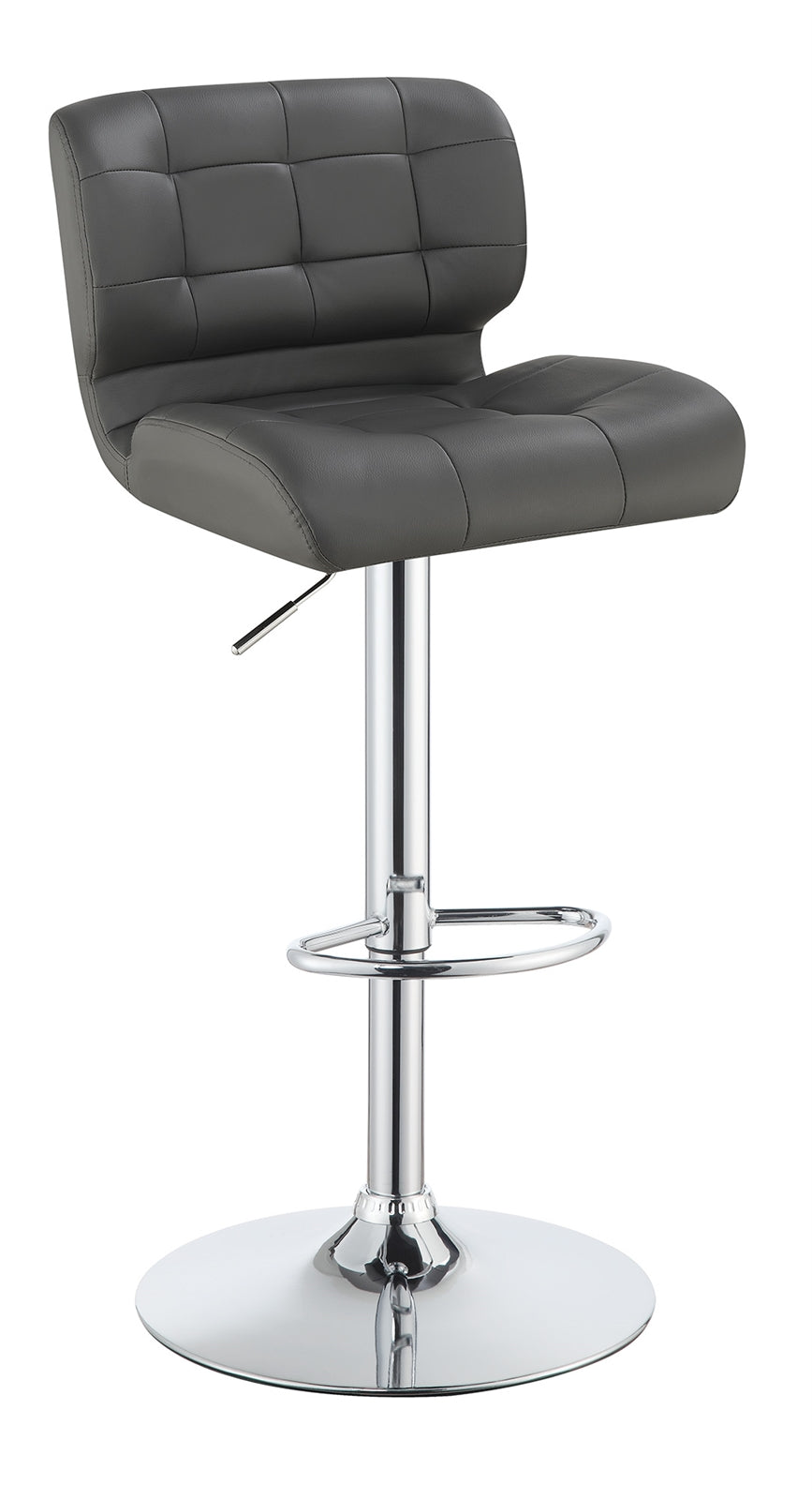 Upholstered Adjustable Bar Stools Chrome And Grey Set Of 2