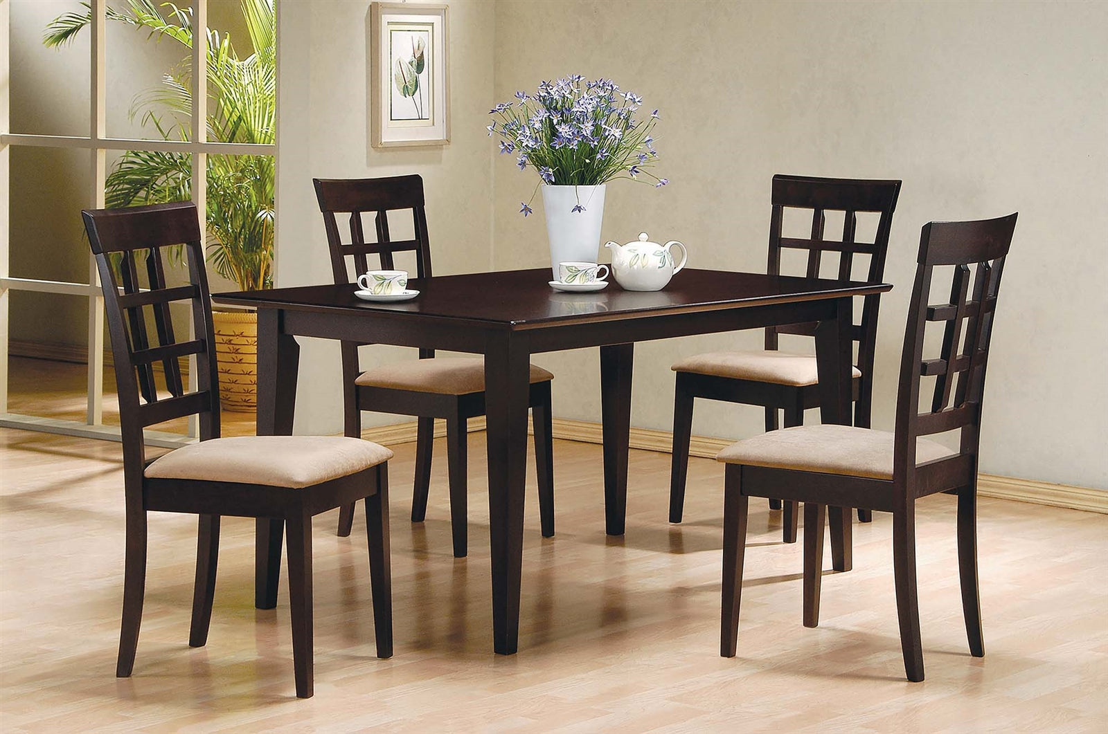 Gabriel 5pc Dining Set in Cappuccino Finish