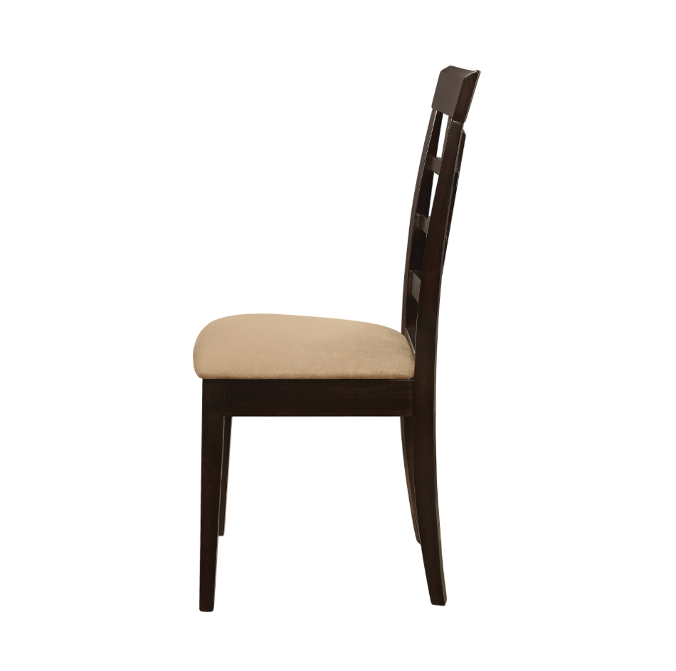 Gabriel Lattice Back Side Chairs Cappuccino And Tan Set Of 2