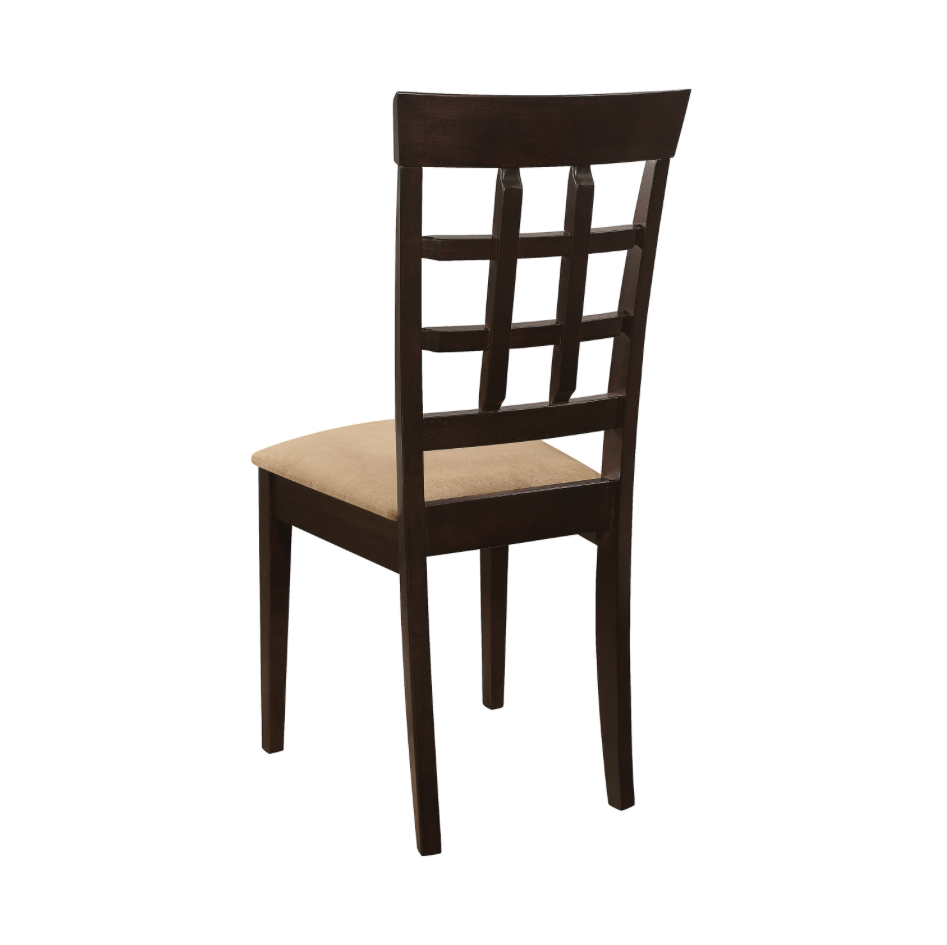 Gabriel Lattice Back Side Chairs Cappuccino And Tan Set Of 2
