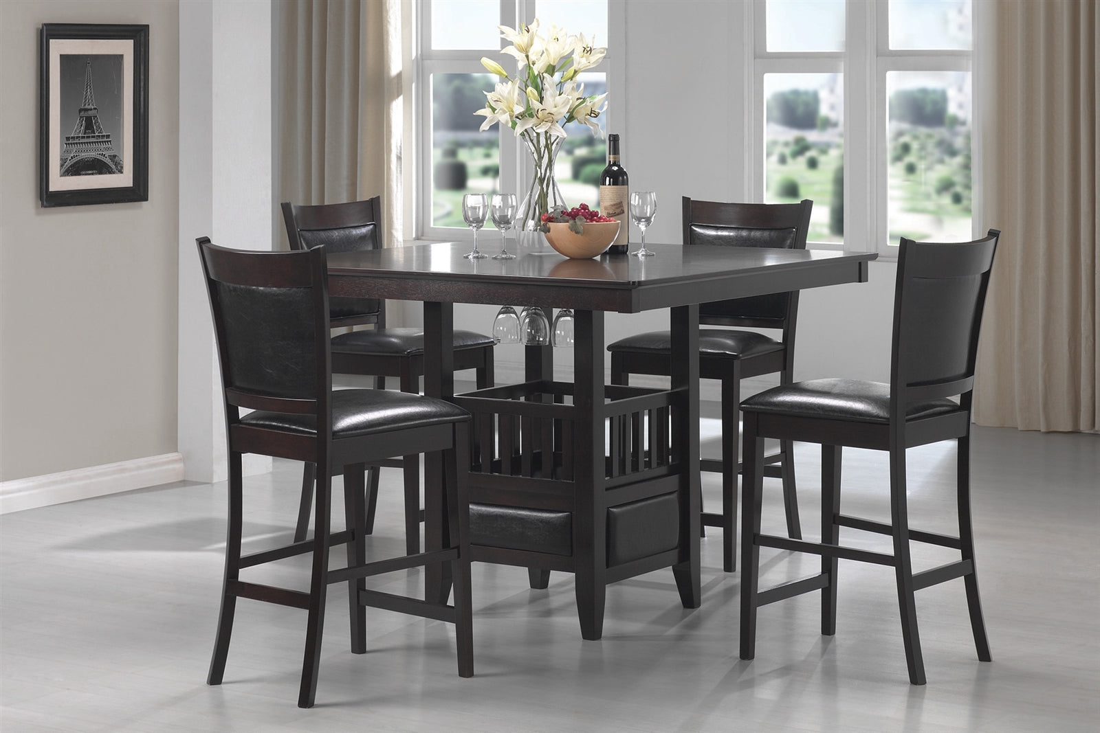 Jackson Counter Height Dining Set in Rich Cappuccino Finish