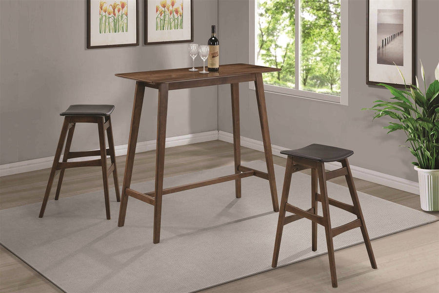 Brent Walnut Finish 3-Piece Bar Set