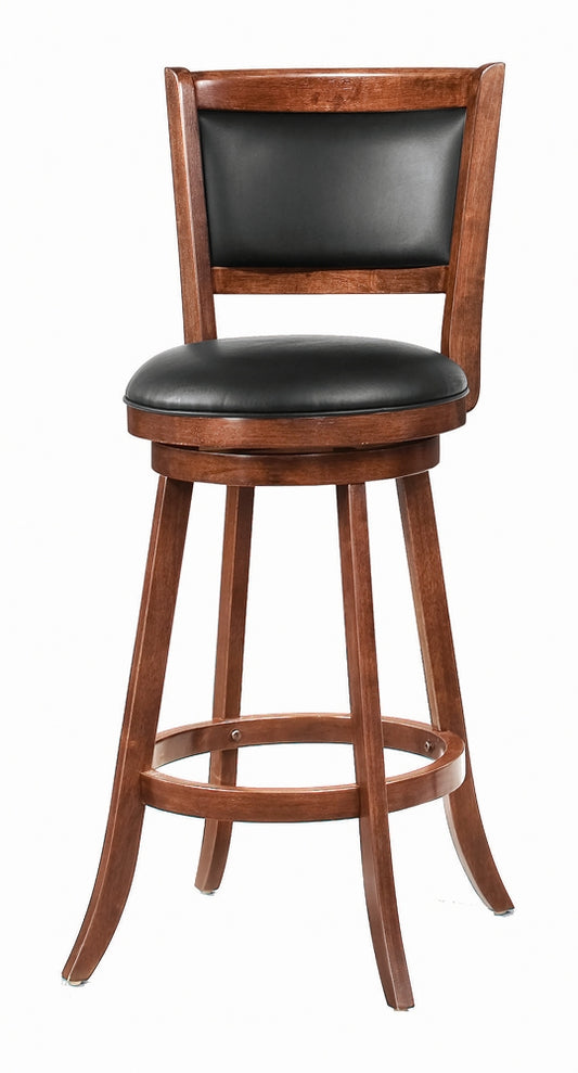 Upholstered Swivel Bar Stools Chestnut And Black Set Of 2