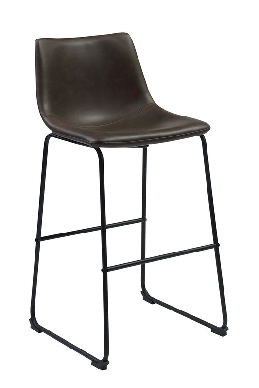 Armless Bar Stools Two-Tone Brown And Black Set Of 2
