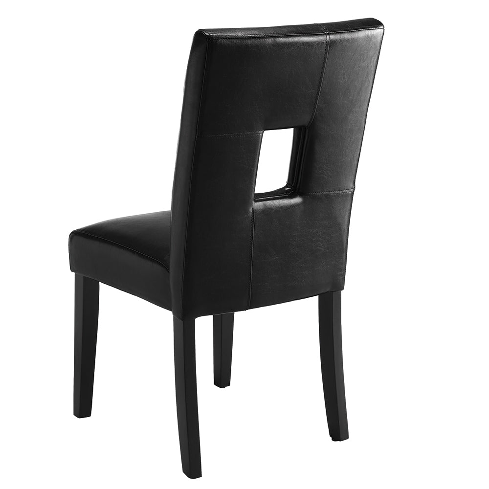 Anisa Contemporary Black Leatherette Side Chair Set of 2 Chairs