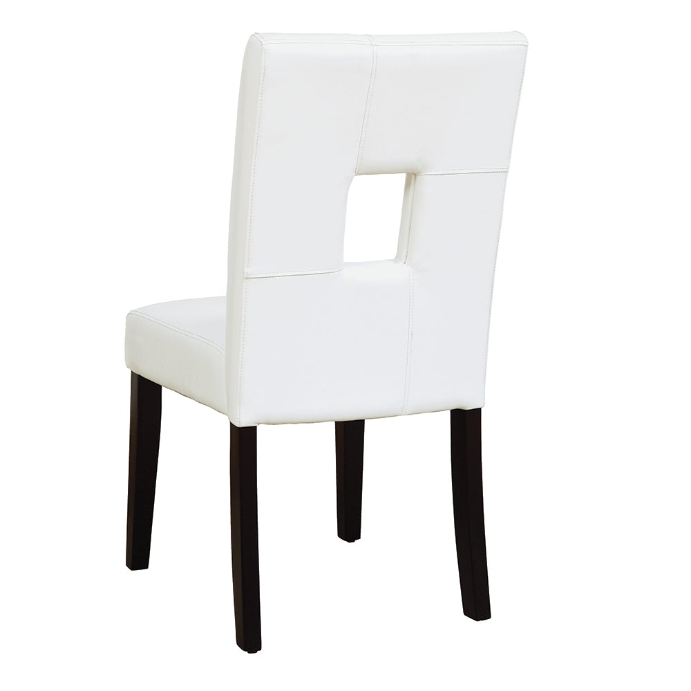 Anisa Contemporary White Leatherette Side Chair Set of 2 Chairs