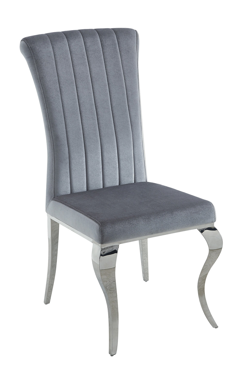 Carone Upholstered Side Chairs Grey And Chrome Set Of 4
