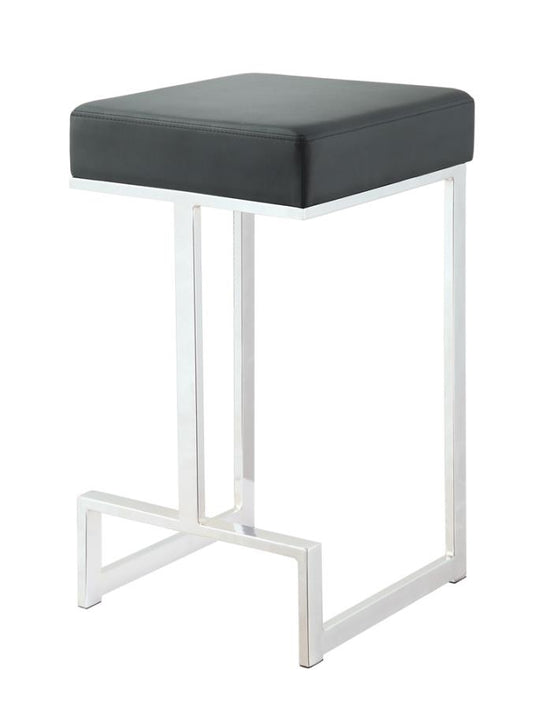 Square Counter Height Stool Black And Chrome