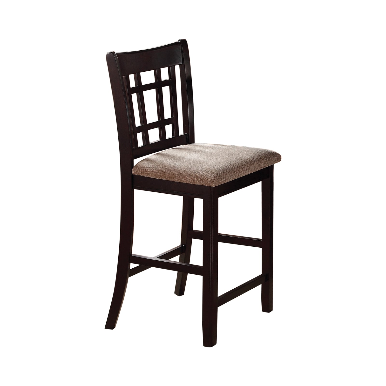 Lavon Espresso Counter Height Lattice Back Chair Set of 2