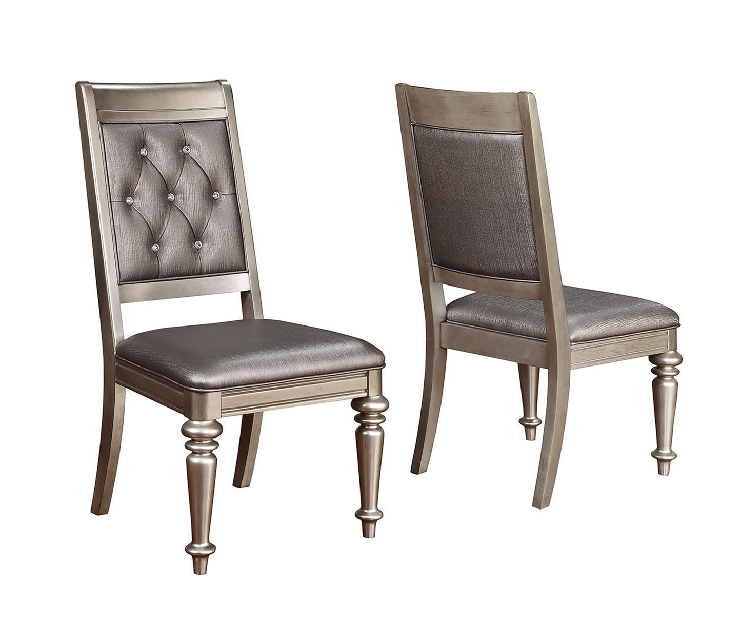 Danette Open Back Arm Chairs Metallic Set Of 2
