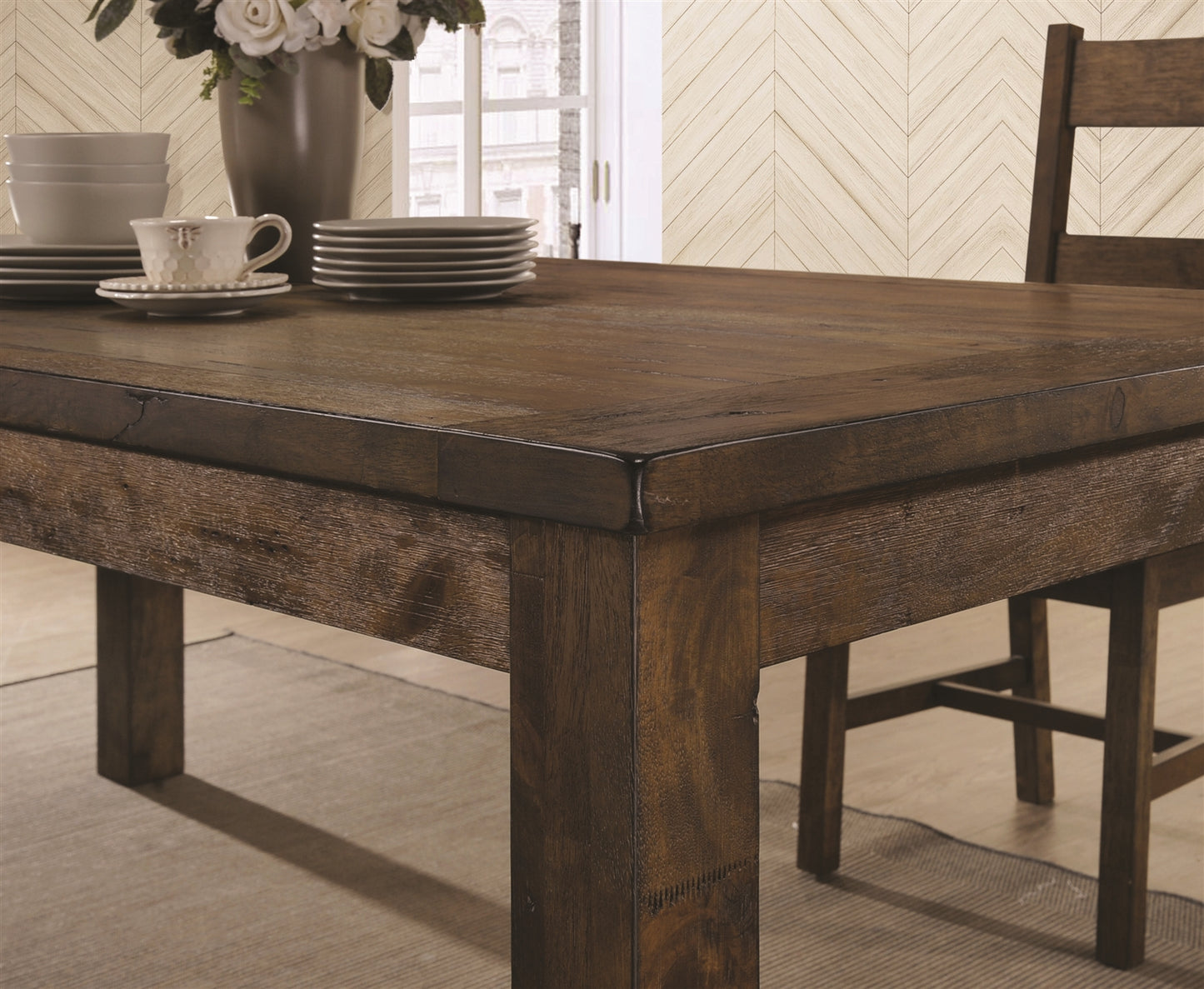 Coleman 7-Piece Dining Set Rustic Golden Brown