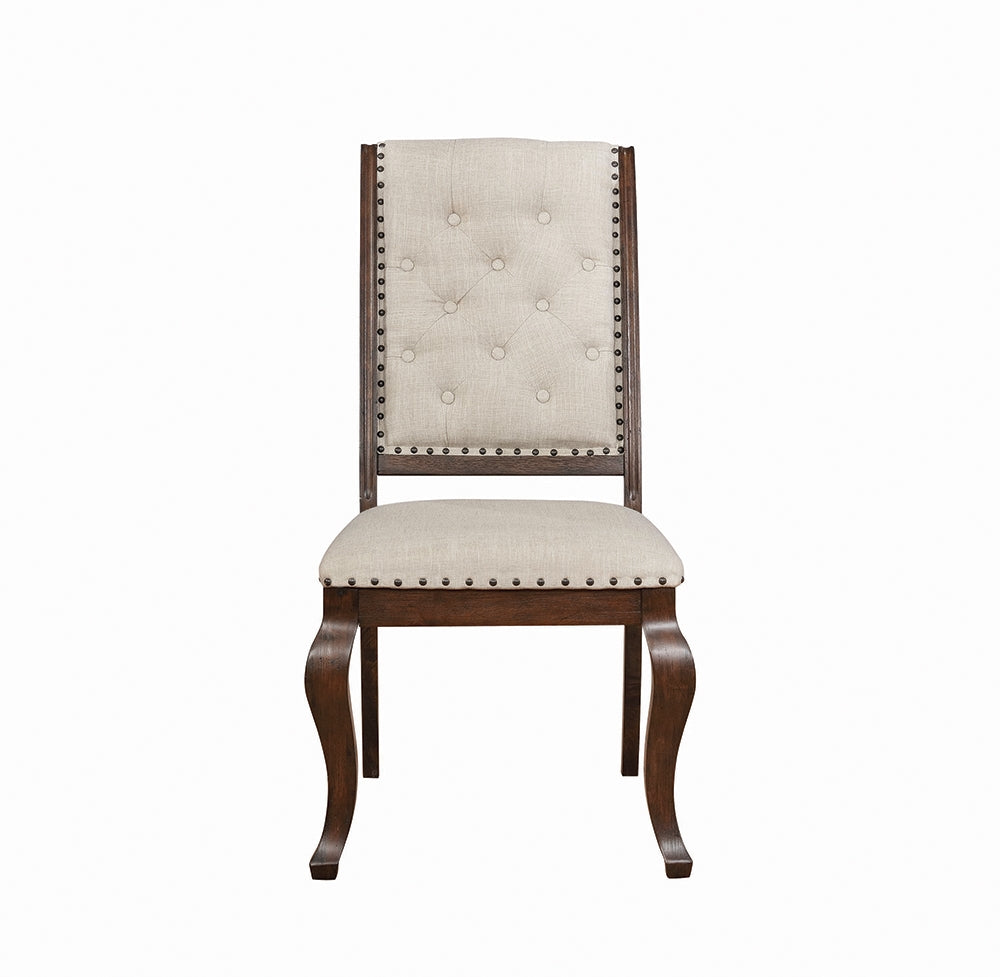 Glen Cove Traditional Cream Upholstered Side Chair Set of 2