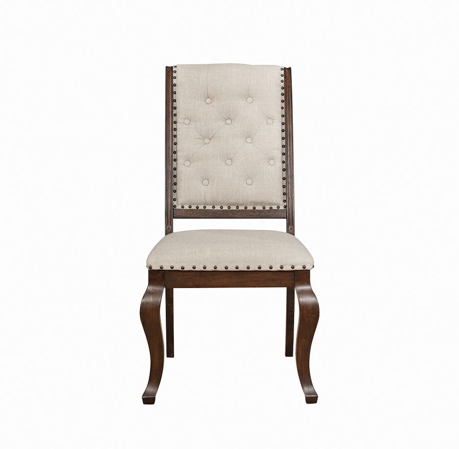 Glen Cove Traditional Cream Upholstered Side Chair Set of 2