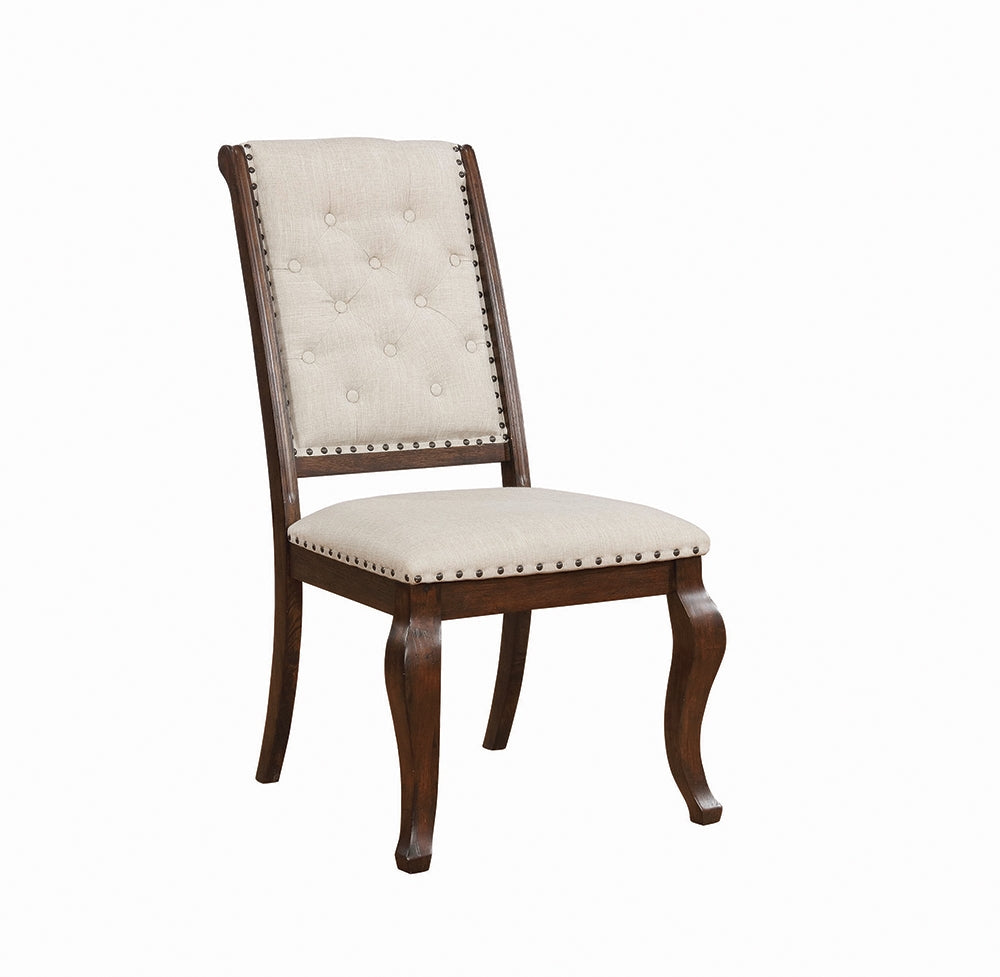 Glen Cove Traditional Cream Upholstered Side Chair Set of 2