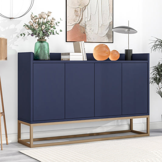 TREXM Elegant Buffet Cabinet with Large Storage Space for Dining Room, Entryway Navy