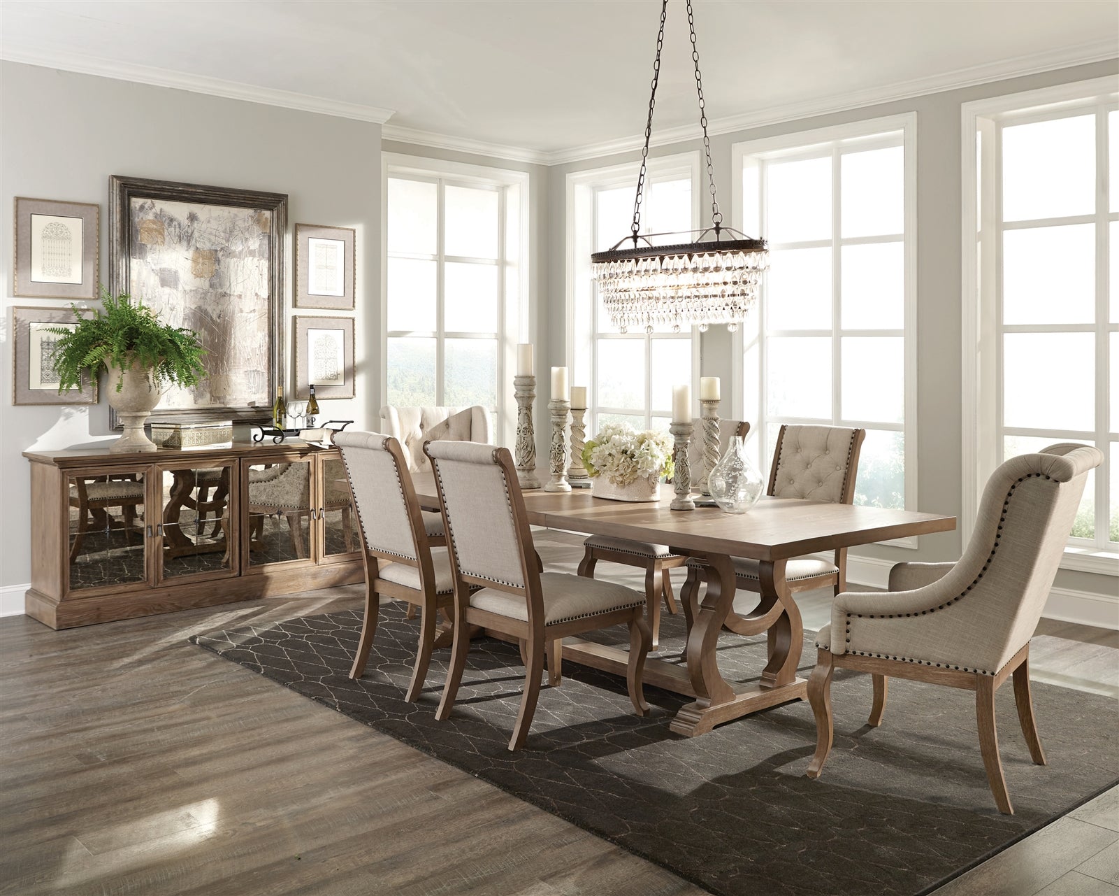 Brockway Cove Transitional Style 7 Piece Dining Set