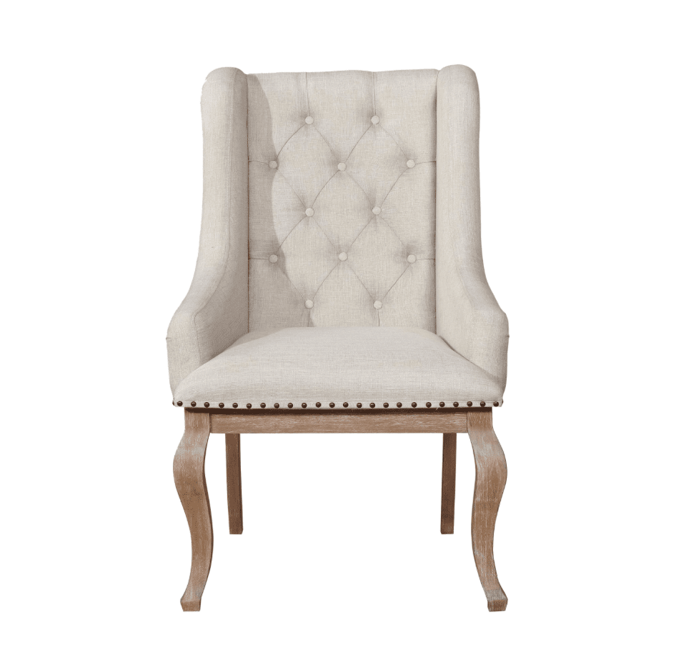 Brockway Cove Tufted Arm Chairs Cream And Barley Brown Set Of 2