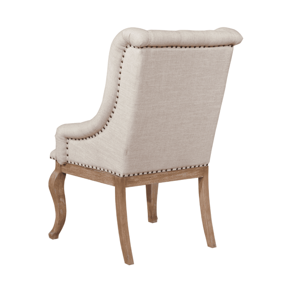 Brockway Cove Tufted Arm Chairs Cream And Barley Brown Set Of 2