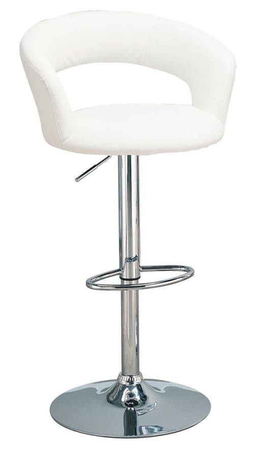 29" Adjustable Height Bar Stool White And Chrome