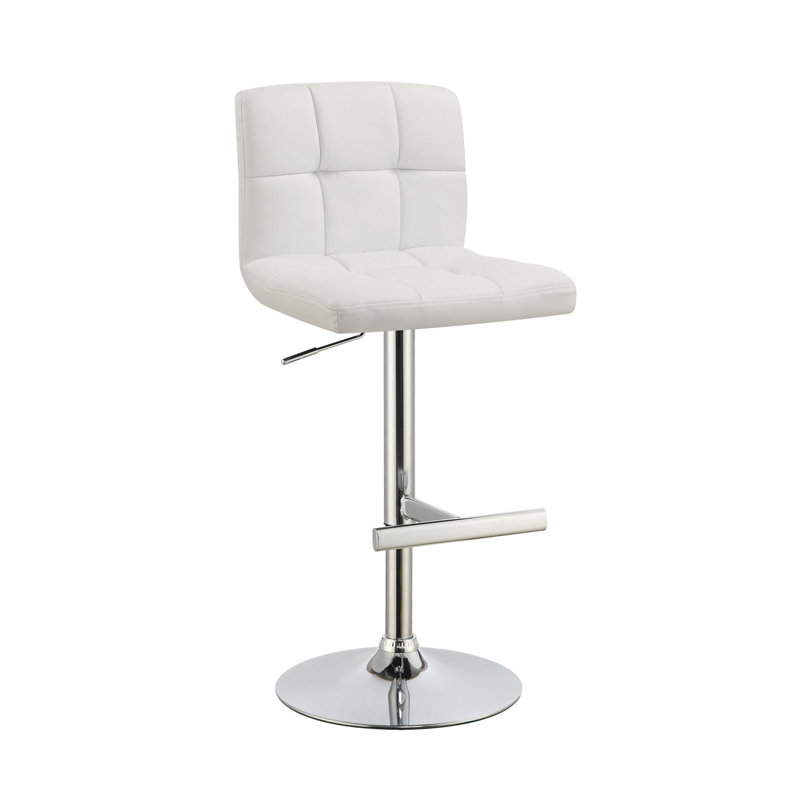 Adjustable Height Bar Stools Chrome And White Set Of 2