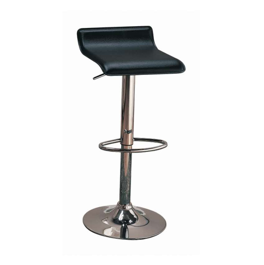 29" Upholstered Backless Adjustable Bar Stools Black And Chrome Set Of 2