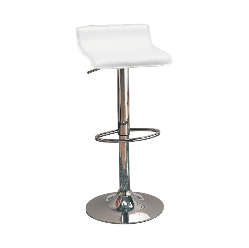 29" Upholstered Backless Adjustable Bar Stools White And Chrome Set Of 2