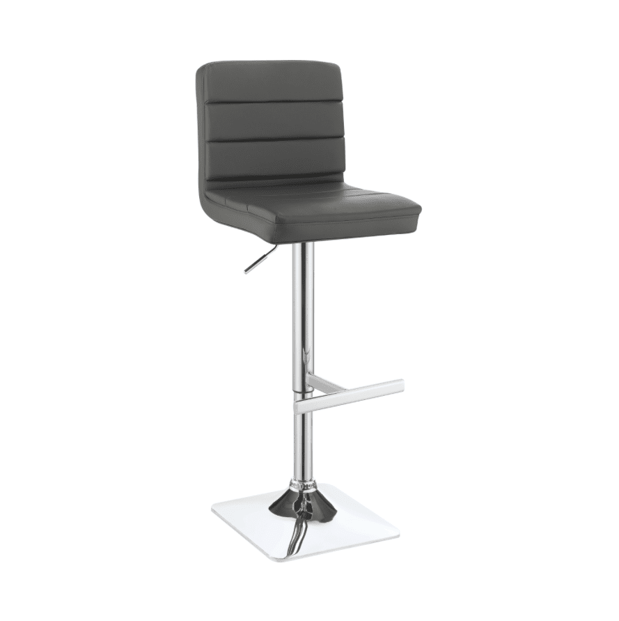 Upholstered Adjustable Bar Stools Grey And Chrome Set Of 2