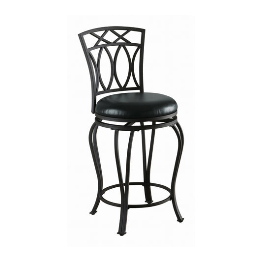Upholstered Swivel Counter Height Stool Black