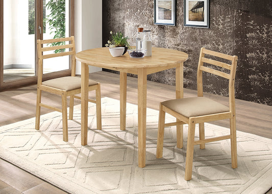 Karin Natural Finish 3 Piece Round Dinette Set