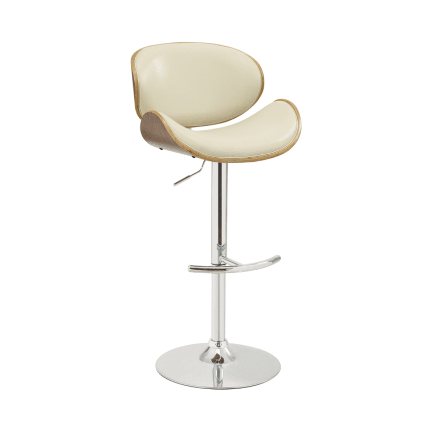 Adjustable Bar Stool Cream And Chrome