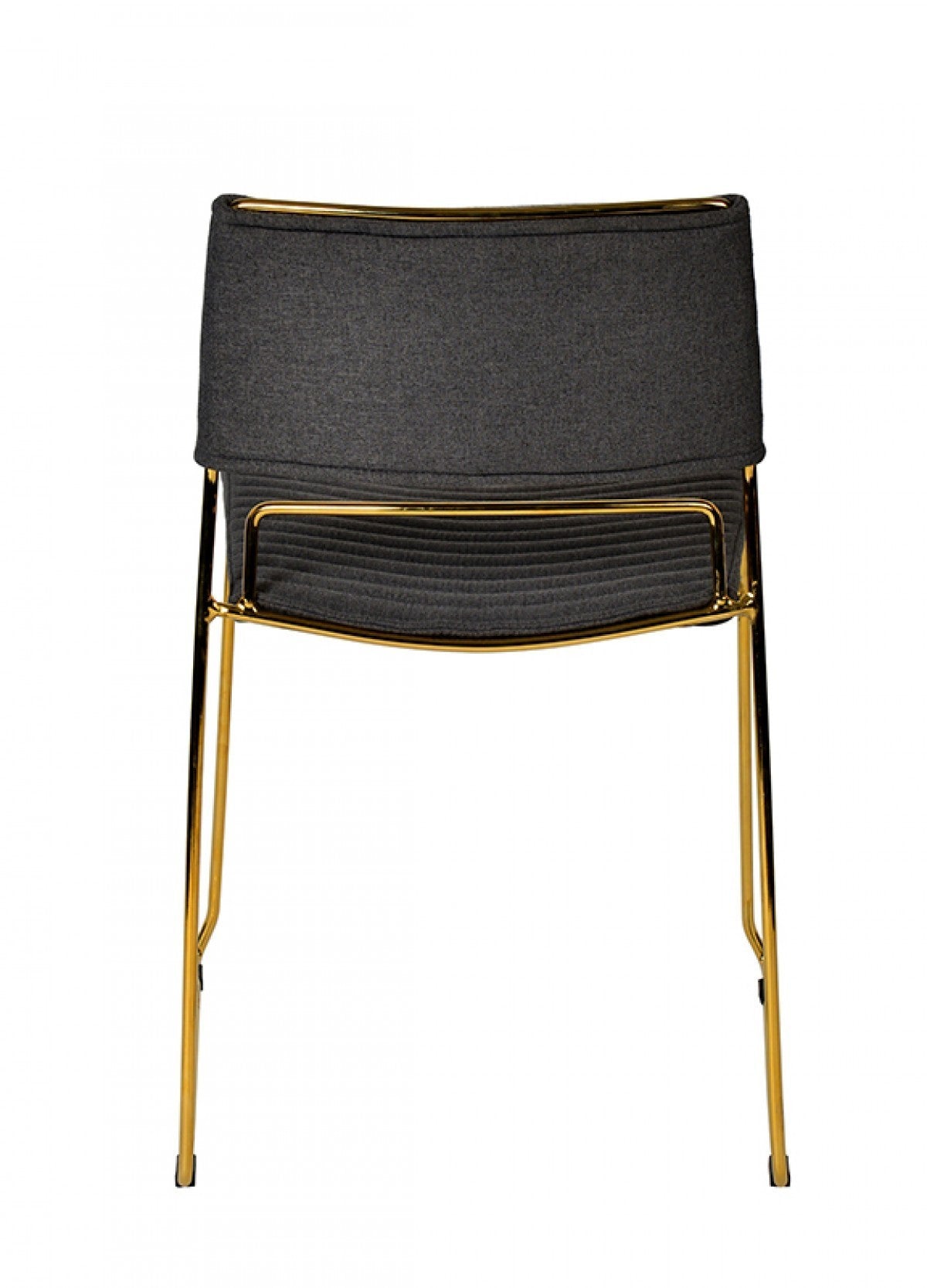 Modrest Swain Modern Grey Fabric & Gold Dining Chair Set of 2