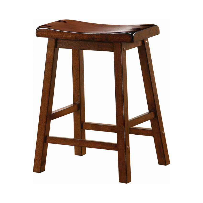 Wooden Counter Height Stools Chestnut Set Of 2
