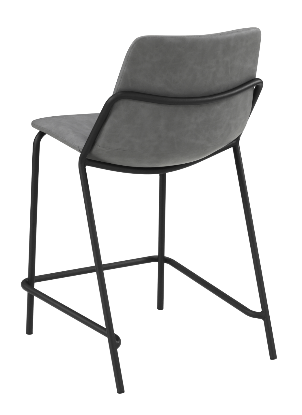Tegan Solid Back Upholstered Counter Height Stools Grey And Black