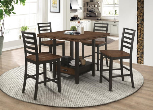 Sanford Ladder Back Counter Height Stools Cinnamon And Espresso Set Of 2